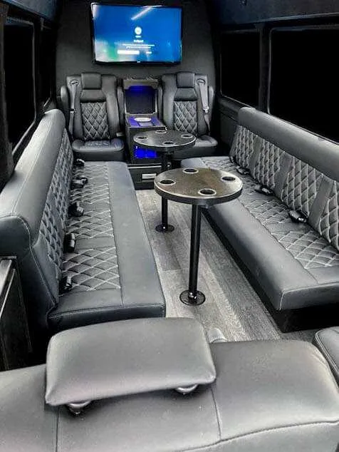 Mercedes Party bus- 12 pax interior for party bus rental in Islandton, SC