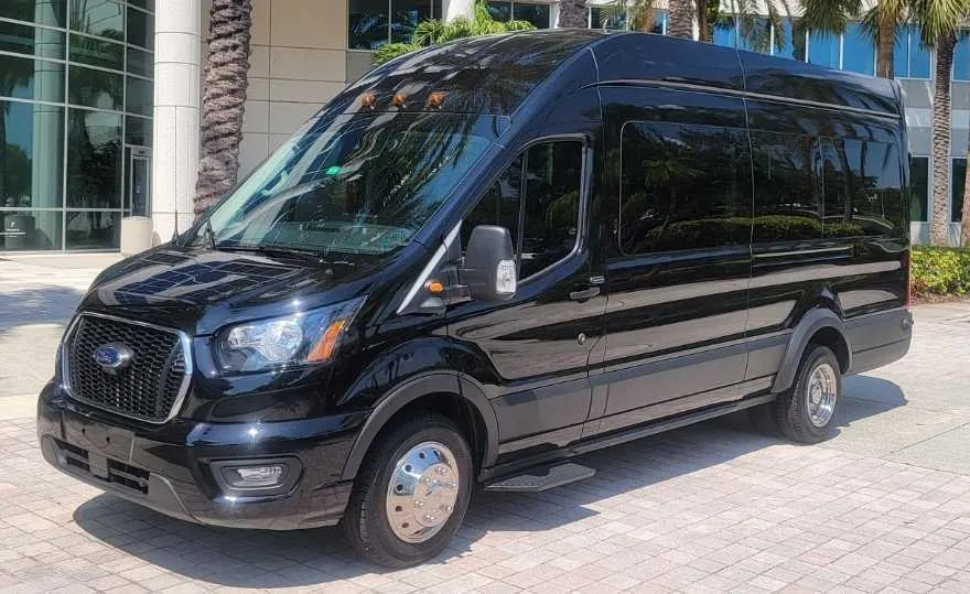 Black Sprinter for mini coach rental in Boca Grande, FL