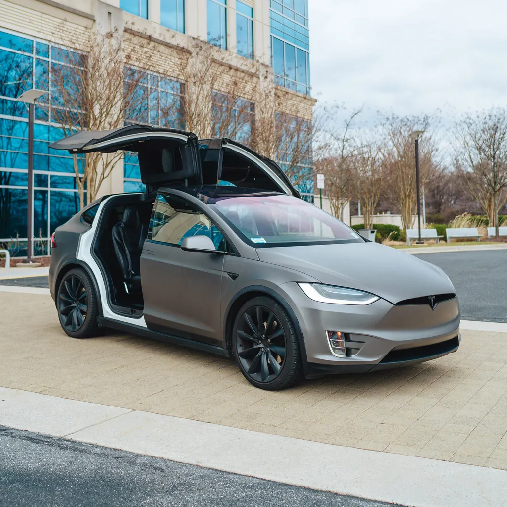 Silver Tesla Model X, photo 2 for airport transfers