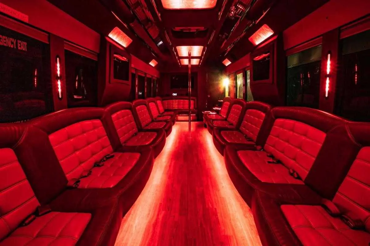 Tiffany Party bus interior, photo 2 for party bus rental in Bay City, TX