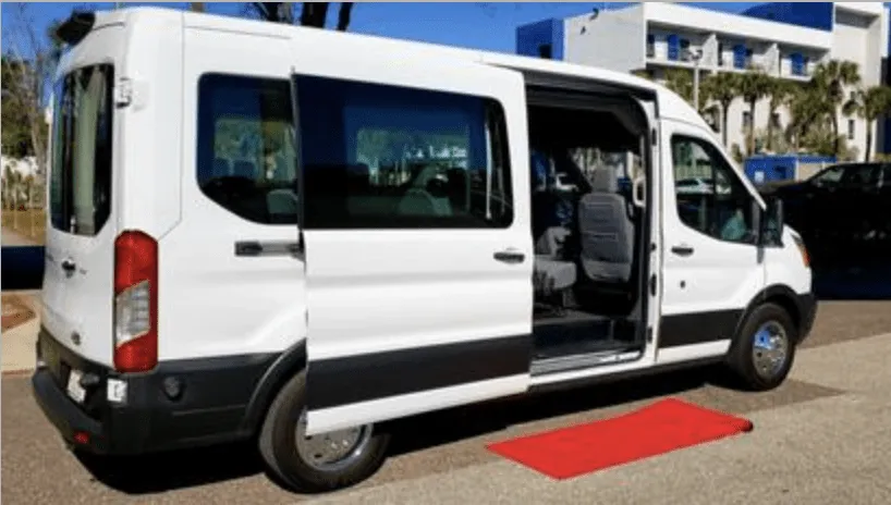 White Transit Mini Bus, photo 2 for winery tour transport in Madison, FL