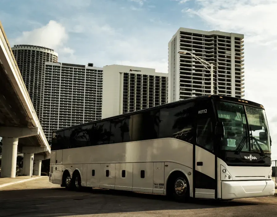 White Van Hool for charter bus rental White Van Hool for charter bus rental