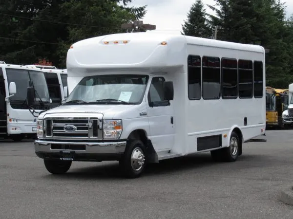 Black VIP Executive ADA Mini Coach 14 Passenger (ADA Wheelchair Lift) exterior for charter bus rental in Kenmore, WA
