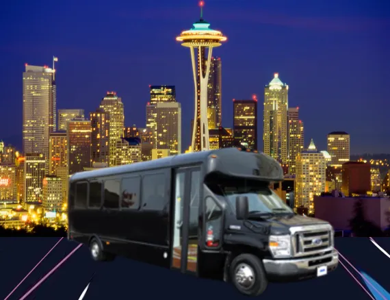 Black VIP Executive ADA Mini Coach (20/24 Passengers) (ADA Wheelchair Lift) for minibus rental in Sierra Blanca, TX
