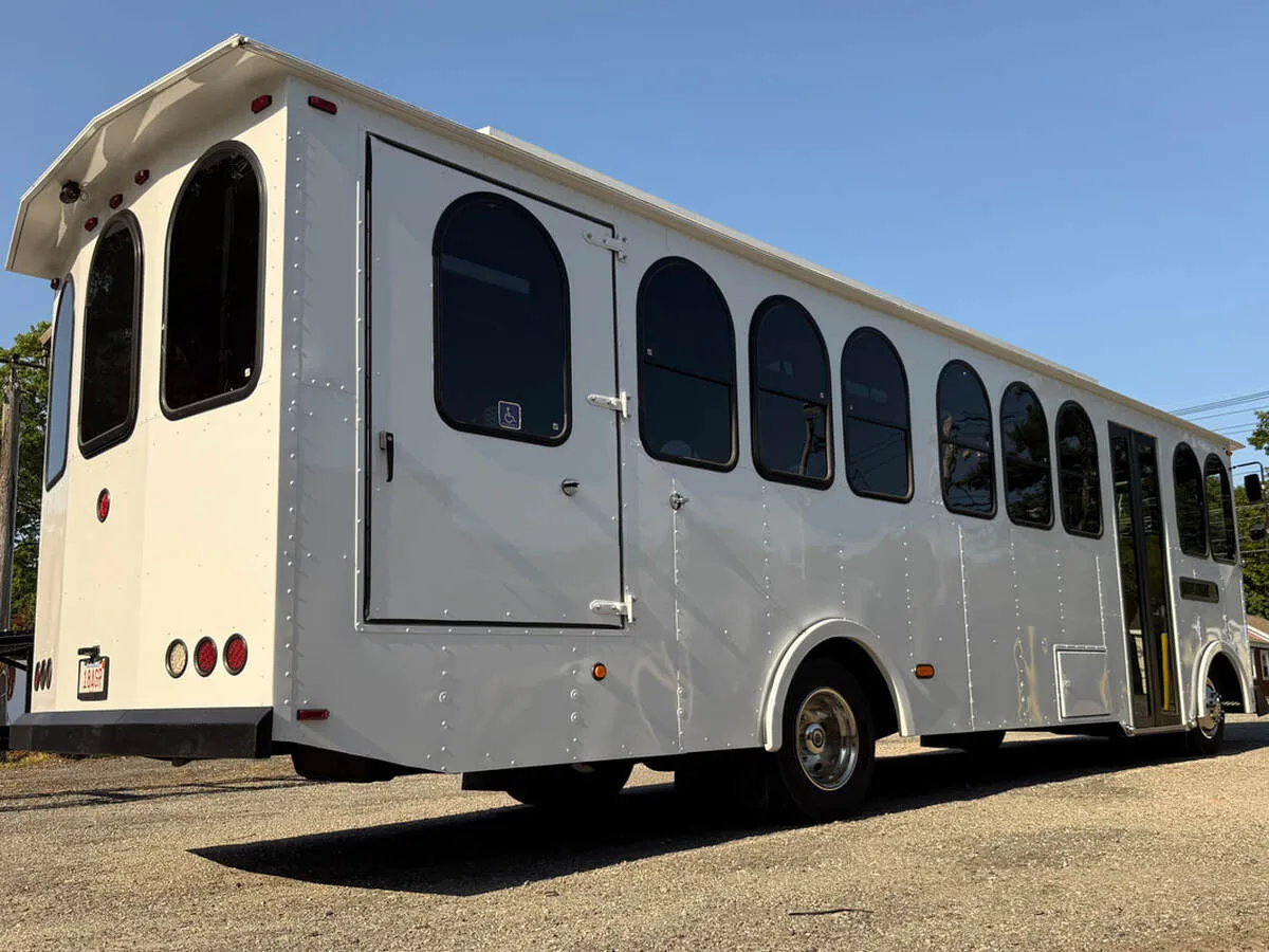 34 Passenger Wedding Trolley exterior, photo 4 for novelty car rental 34 Passenger Wedding Trolley exterior, photo 4 for novelty car rental