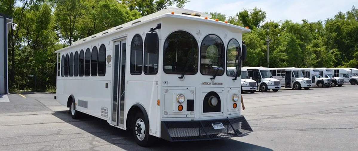 34 Passenger Wedding Trolley exterior, photo 10 for novelty car rental in North Attleboro, MA