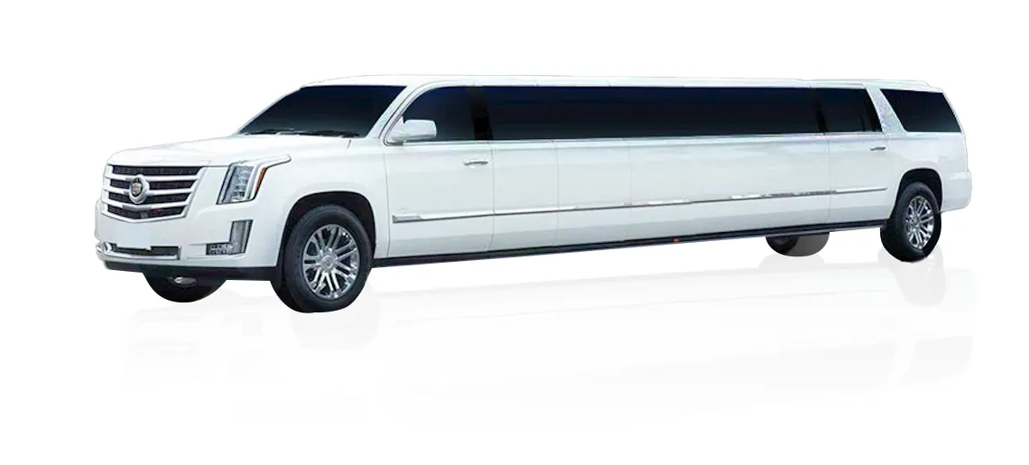 White Cadillac Escalade Jet Stretch Limousine, photo 2 for cadillac escalade limo in Laneville, TX