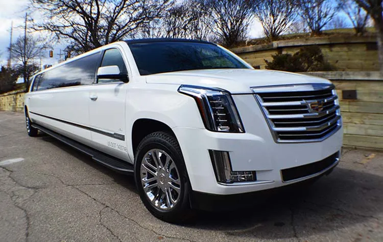 White Cadillac Escalade Stretch Limousine — 18 passengers