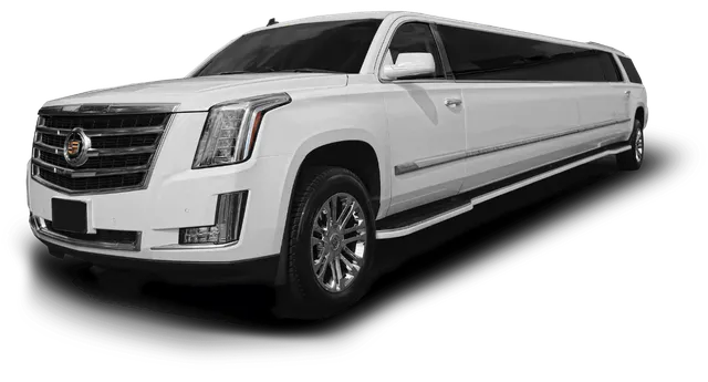 White Cadillac Escalade Stretch Limousine for limo rental in East Arlington, VT