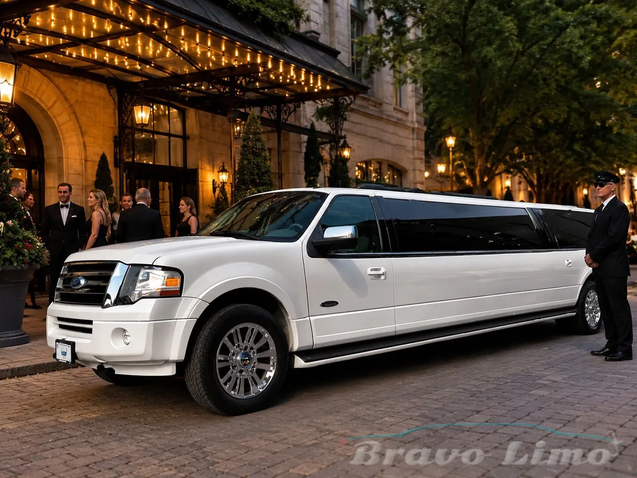 White Ford Expedition Limousine for limo rental White Ford Expedition Limousine for limo rental