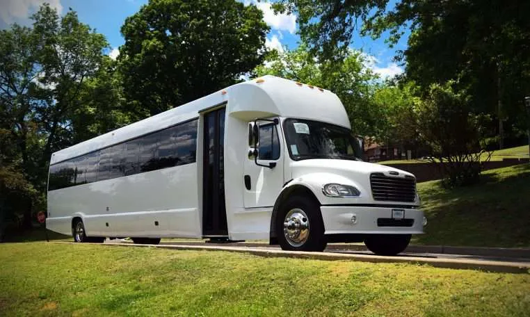 White Freightliner M2 106 Party Bus for party bus rental White Freightliner M2 106 Party Bus for party bus rental