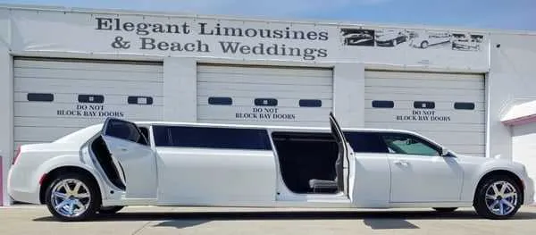 White Lightning / 2020 ( 10 passenger Chrysler 300 Limousine exterior, photo 2 for cadillac escalade limo in Nicholson, GA