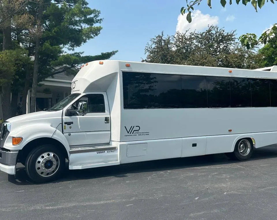 White Tiffany Party Bus for party bus rental White Tiffany Party Bus for party bus rental