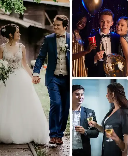 A selection of luxury rental vehicles for weddings, proms and special occasions