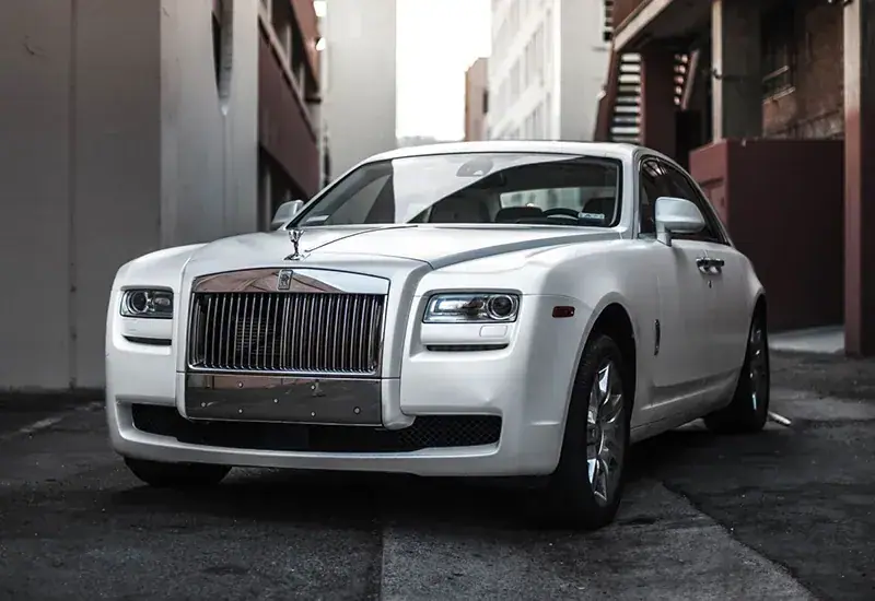 White Rolls-Royce wedding car